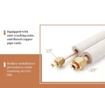 ICOOL 25 Ft Mini Split Line Set, 1/4" & 3/8" O.D Twin Copper Pipes, 3/8" Thickened PE Insulated Coil Copper Line for Air Conditioner HVAC Refrigeration and Heating Equipment with Fittings ------------------------------- I COOL قدمًا 25 مجموعة خط الانقسام الصغير ، 1/4 "و 3/8"O.D. أنابيب نحاسية مزدوجة خط نحاسي لفائف معزول بسمك 3/8 " لمكيفات الهواء والتبريد والتدفئة والتهوية وتكييف الهواء مع التجهيزات